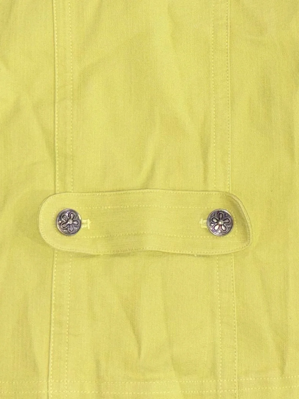 Christopher & Banks Petite Medium Yellow/green Button Front Jacket Floral Lining